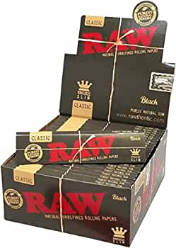 RAW Classic King Size Slim Black Rolling Papers 50/ Box