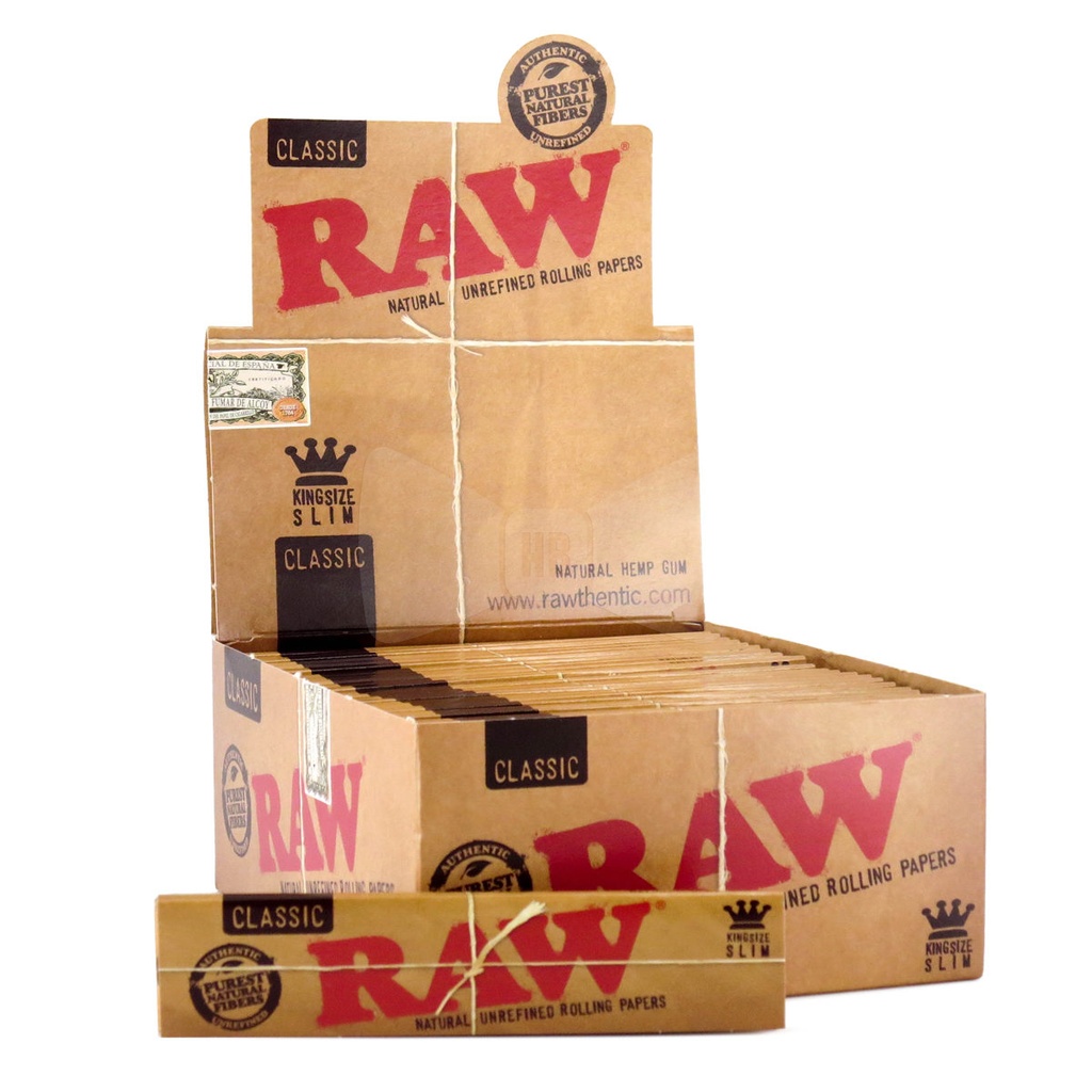 RAW Classic King Size Slim Rolling Papers 50/ Box