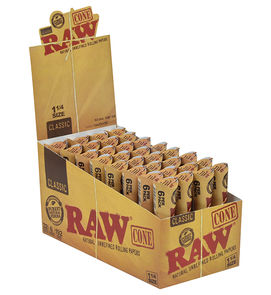 RAW Cone Classic 6 Pack 1 1/4 Size 32 Ct