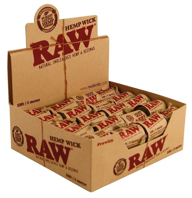 RAW Hemp Wick 10 ft 40 Rolls/ Box