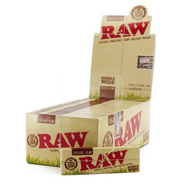 RAW Organic Hemp Single Wide Rolling Papers 50/ Box