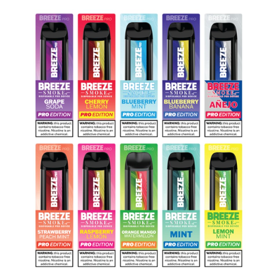 BREEZE Smoke Pro Edition Disposable 2000 Puffs (60ML) (10 Ct) Box