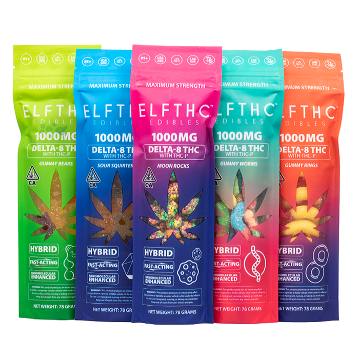 ELFTHC Edeibles Delta 8 THC with THC-P Gummies (1000Mg) (7Ct) Box