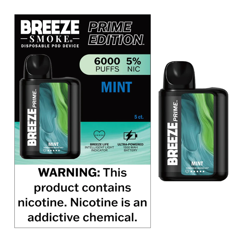 BREEZE Smoke Prime Edition Disposable 6000 Puffs (50ML) (5Ct) Box