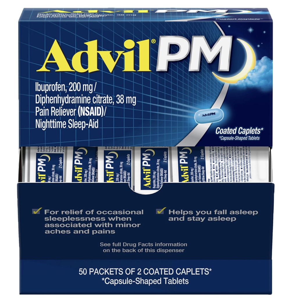 Advil PM Coated Capsules (2Pk) (50Ct) Box