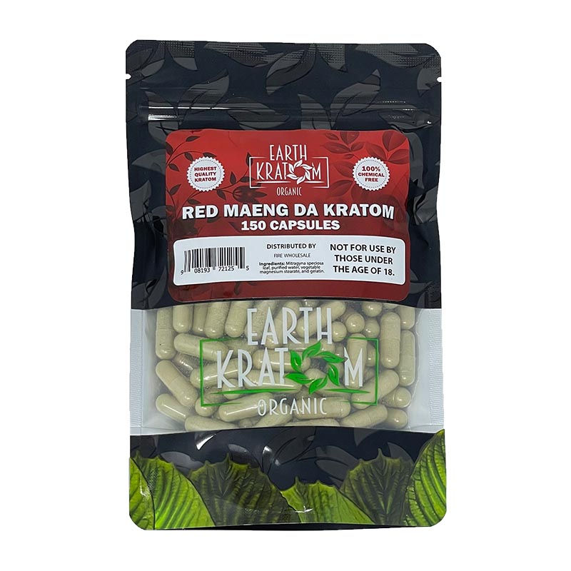 Earth Kratom Bali 150 Red Maeng Da Capsules